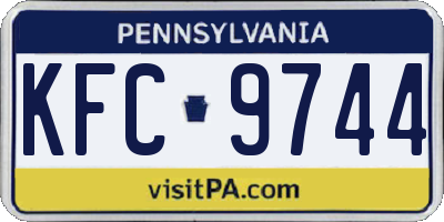 PA license plate KFC9744