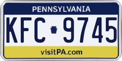 PA license plate KFC9745