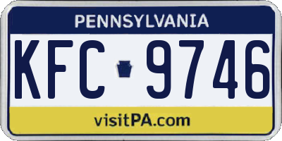 PA license plate KFC9746