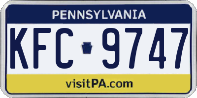 PA license plate KFC9747