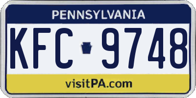 PA license plate KFC9748