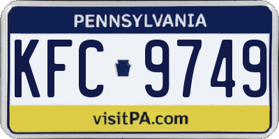PA license plate KFC9749