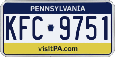 PA license plate KFC9751