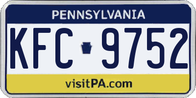 PA license plate KFC9752