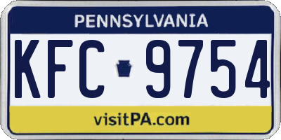 PA license plate KFC9754