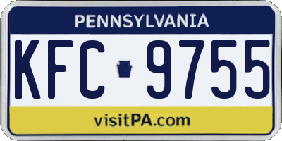 PA license plate KFC9755