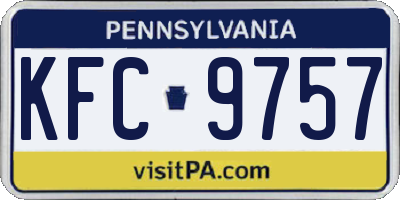 PA license plate KFC9757