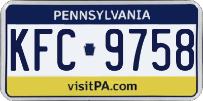 PA license plate KFC9758