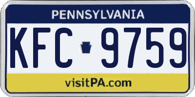 PA license plate KFC9759