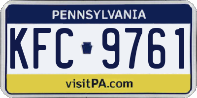 PA license plate KFC9761