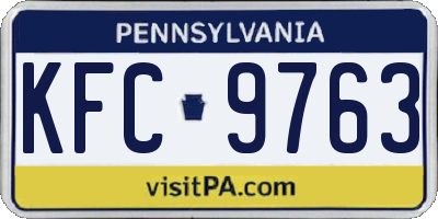 PA license plate KFC9763
