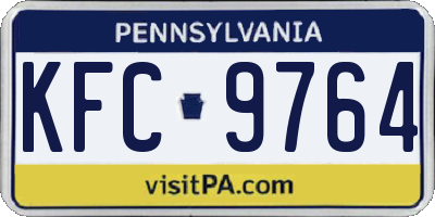 PA license plate KFC9764