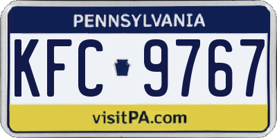 PA license plate KFC9767