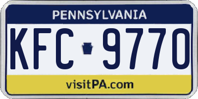 PA license plate KFC9770
