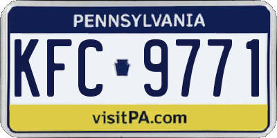 PA license plate KFC9771
