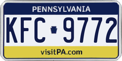 PA license plate KFC9772