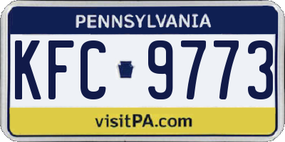 PA license plate KFC9773