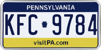 PA license plate KFC9784