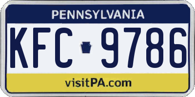PA license plate KFC9786