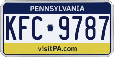 PA license plate KFC9787