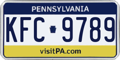 PA license plate KFC9789
