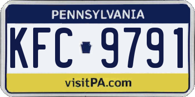 PA license plate KFC9791