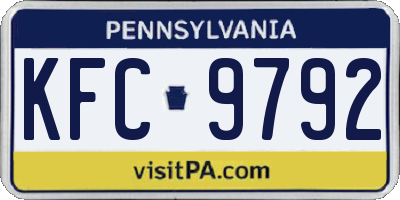 PA license plate KFC9792