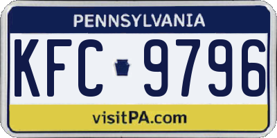PA license plate KFC9796