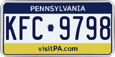 PA license plate KFC9798