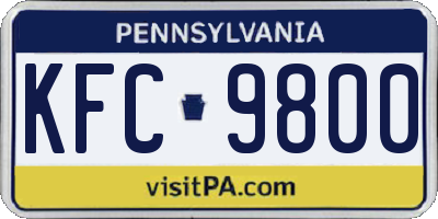 PA license plate KFC9800