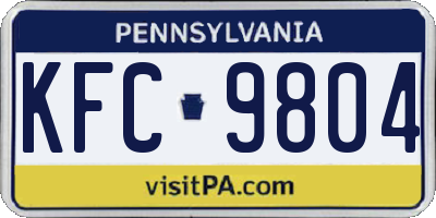 PA license plate KFC9804