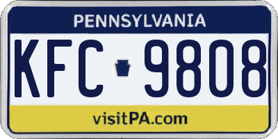 PA license plate KFC9808