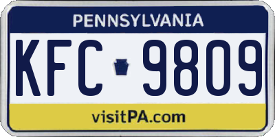 PA license plate KFC9809
