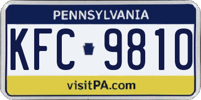 PA license plate KFC9810