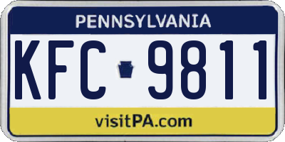PA license plate KFC9811