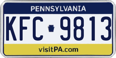 PA license plate KFC9813
