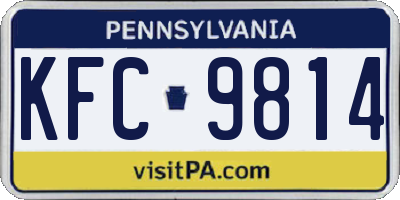PA license plate KFC9814