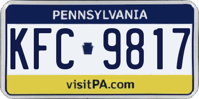 PA license plate KFC9817