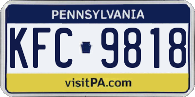 PA license plate KFC9818