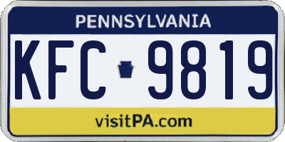 PA license plate KFC9819