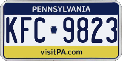 PA license plate KFC9823