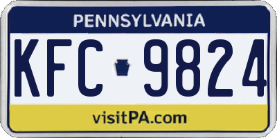 PA license plate KFC9824