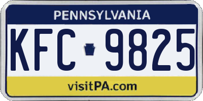 PA license plate KFC9825