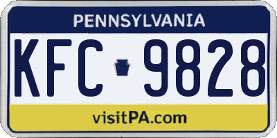 PA license plate KFC9828