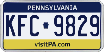 PA license plate KFC9829