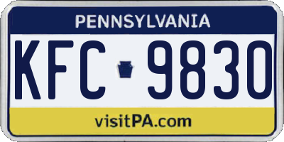 PA license plate KFC9830