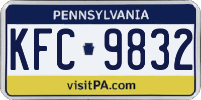 PA license plate KFC9832