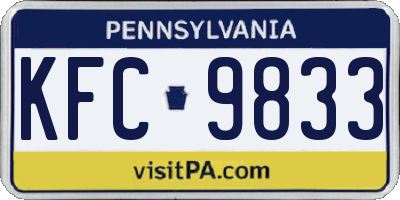 PA license plate KFC9833