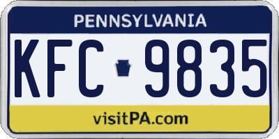 PA license plate KFC9835