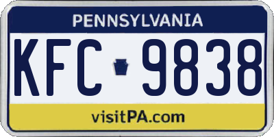 PA license plate KFC9838